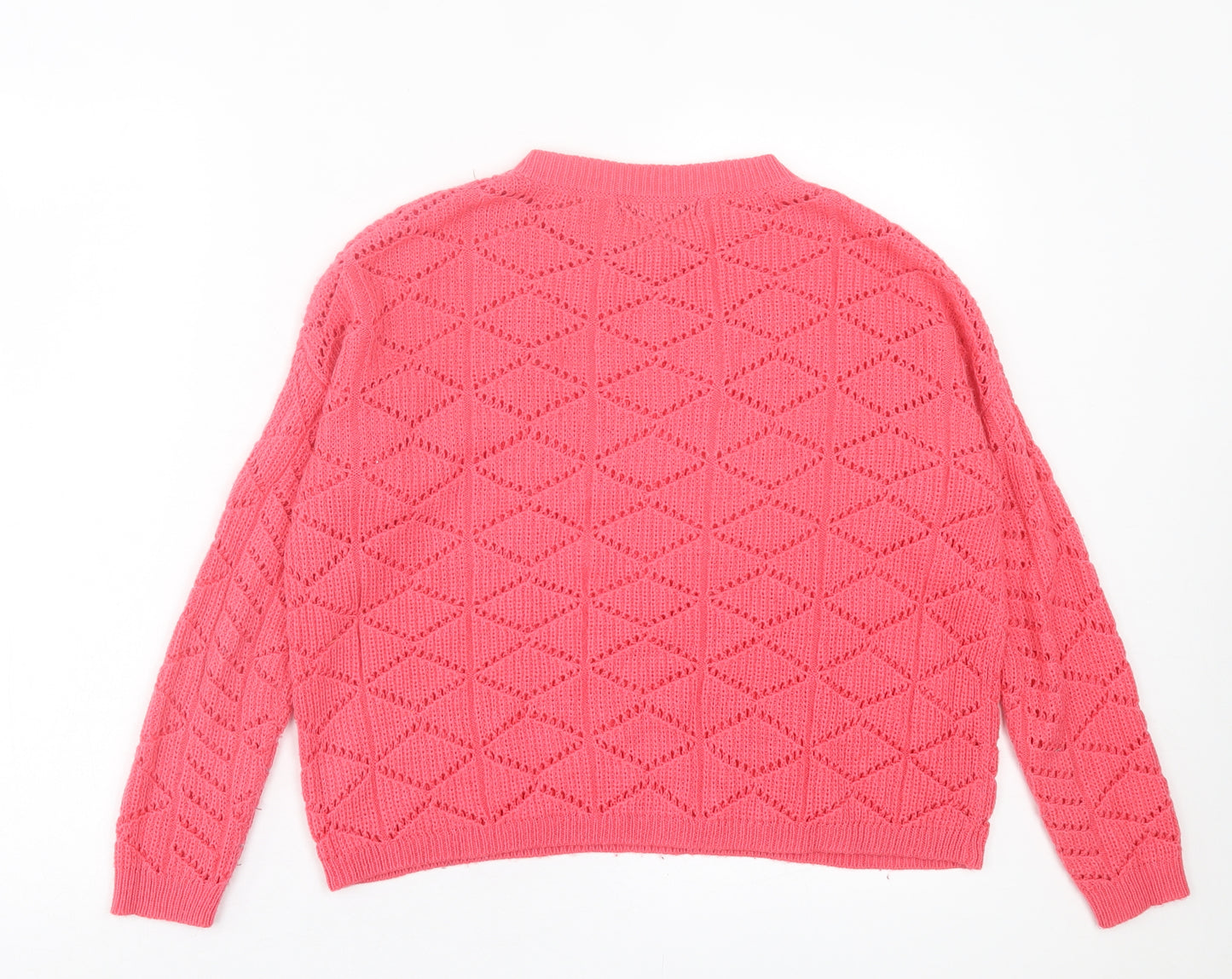 Atmosphere Womens Pink Crew Neck Acrylic Pullover Jumper Size 8