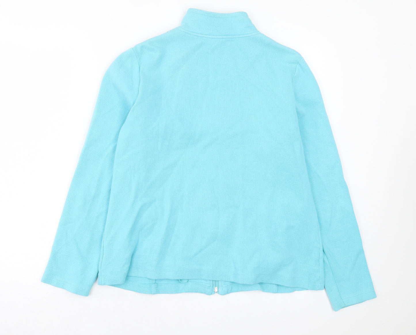 DASH Womens Blue Cotton Full Zip Sweatshirt Size 12 Zip