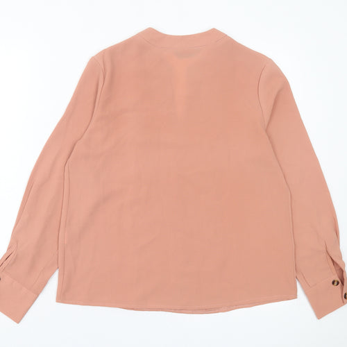 SheIn Womens Beige Polyester Basic Blouse Size S V-Neck