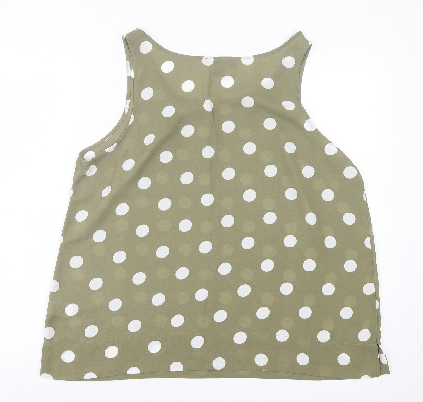 Primark Womens Green Polka Dot Polyester Basic Tank Size 18 Scoop Neck