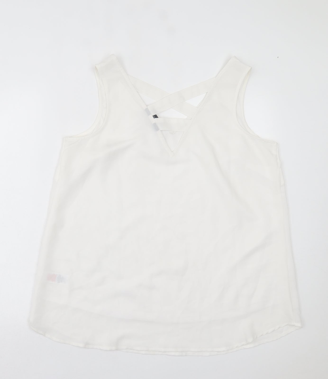 Yours Womens White Polyester Basic Tank Size 18 V-Neck