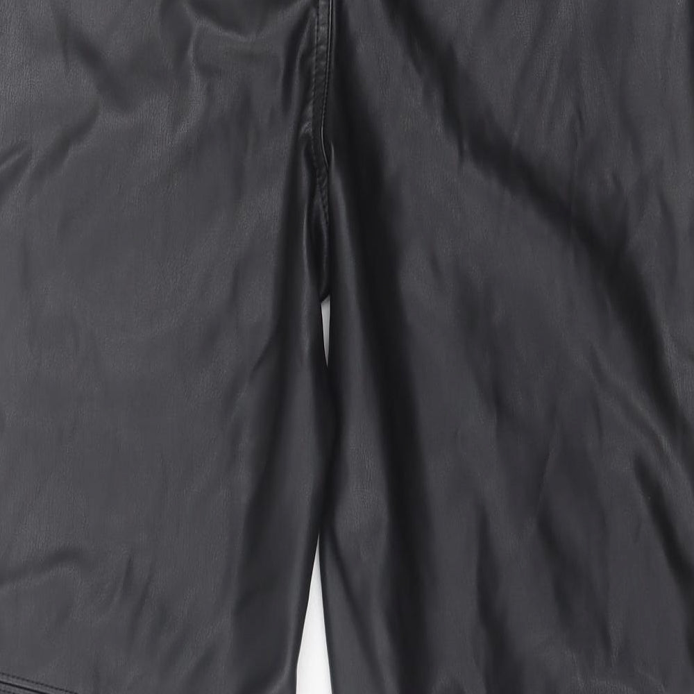 Primark Womens Black Polyester Trousers Size 12 L26 in Regular Hook & Eye