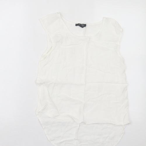 FOREVER 21 Womens White Polyester Basic Tank Size S Crew Neck