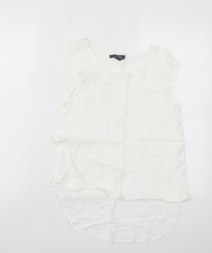 FOREVER 21 Womens White Polyester Basic Tank Size S Crew Neck