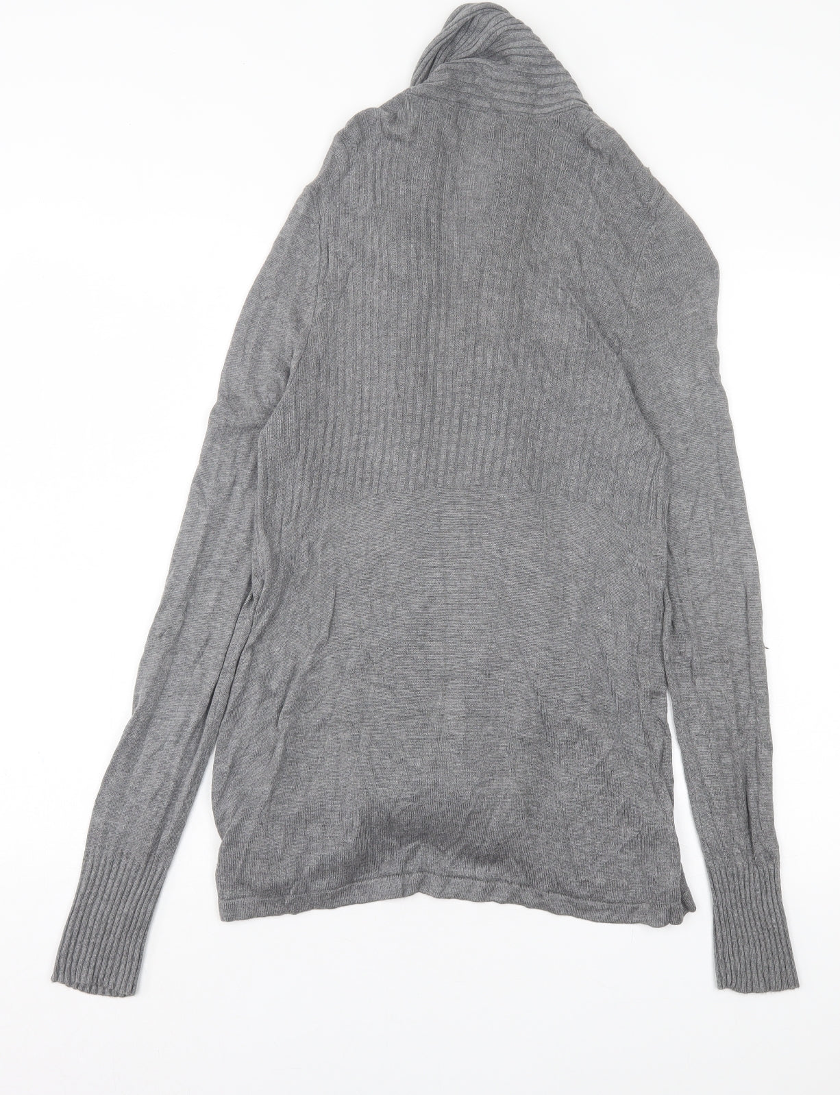 H&M Womens Grey V-Neck Viscose Cardigan Jumper Size M