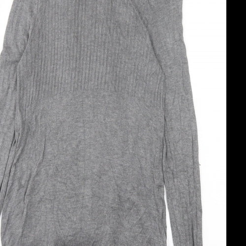 H&M Womens Grey V-Neck Viscose Cardigan Jumper Size M