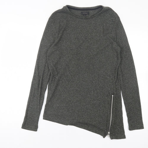 River Island Womens Green Polyester Basic T-Shirt Size S Crew Neck