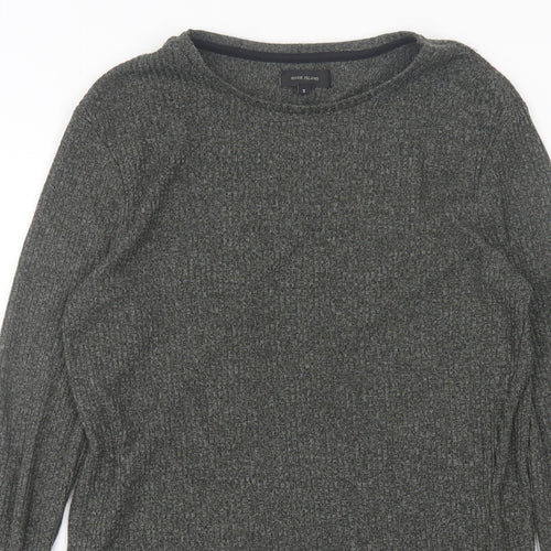 River Island Womens Green Polyester Basic T-Shirt Size S Crew Neck