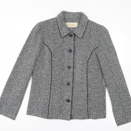 Roman Womens Grey Jacket Size 14 Button