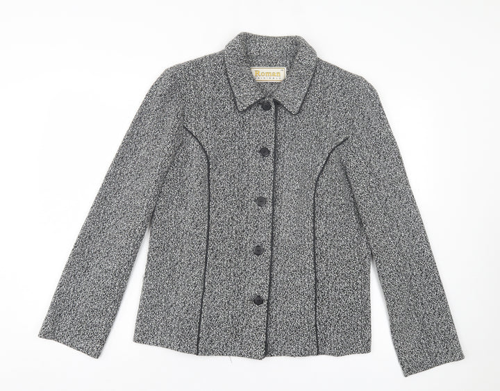 Roman Womens Grey Jacket Size 14 Button