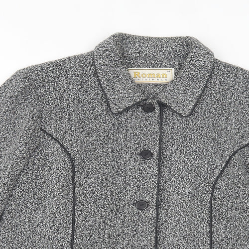 Roman Womens Grey Jacket Size 14 Button