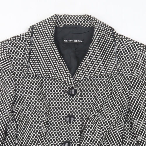 Gerry Weber Womens Black Argyle/Diamond Jacket Size 16 Button