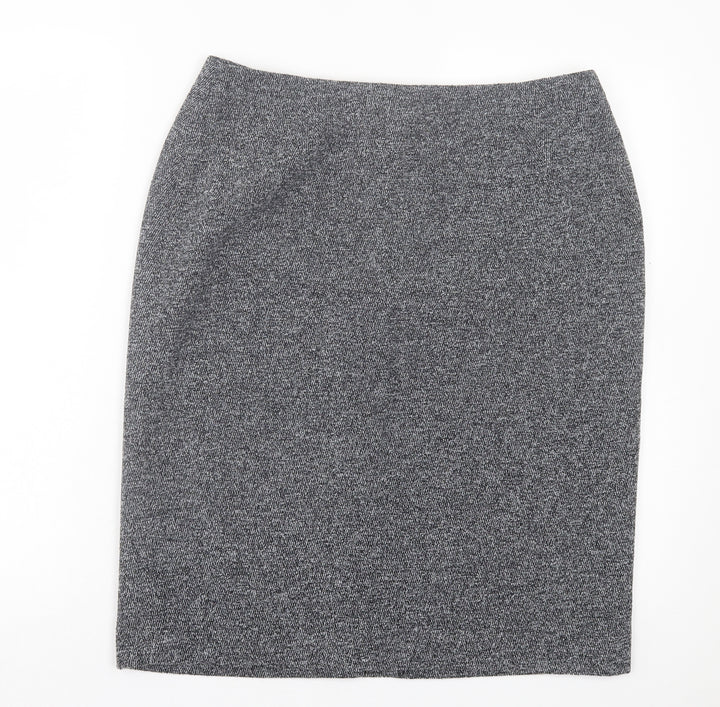 Principles Womens Grey Polyester A-Line Skirt Size 14 Zip