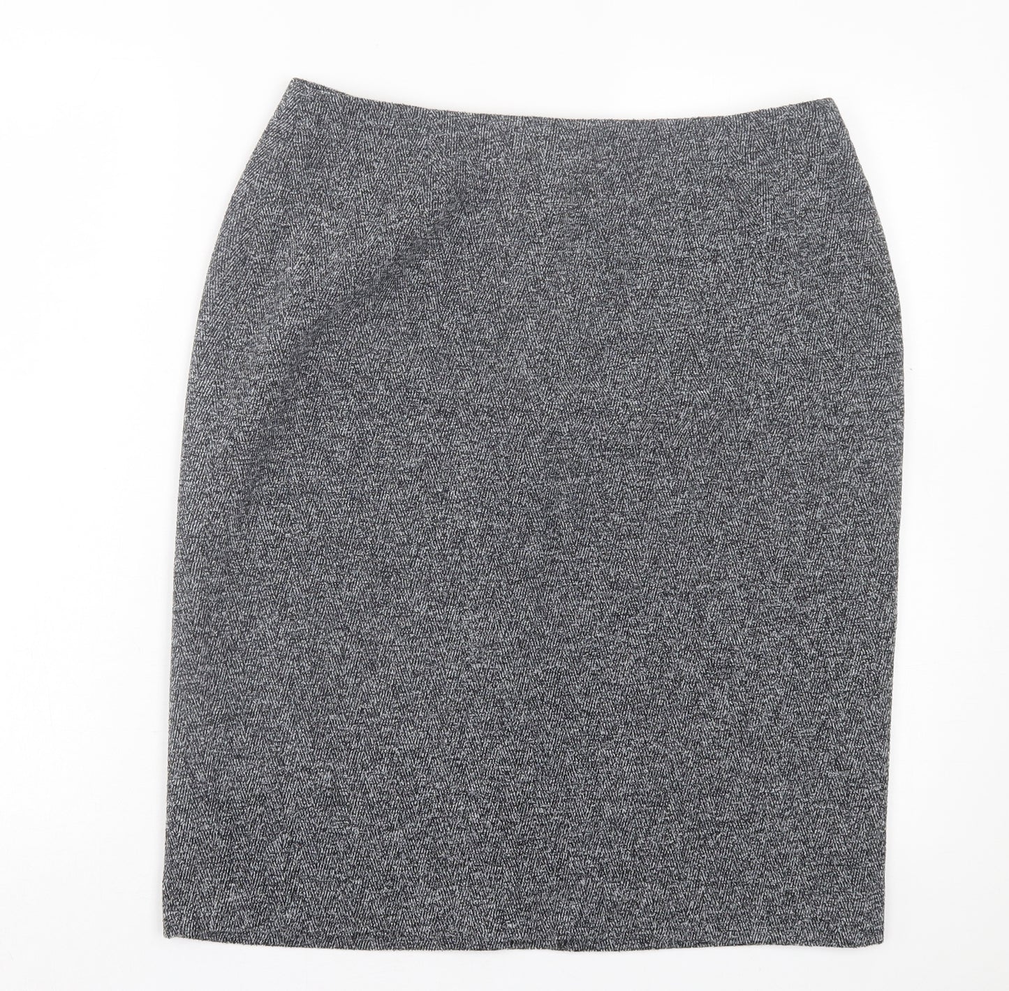 Principles Womens Grey Polyester A-Line Skirt Size 14 Zip
