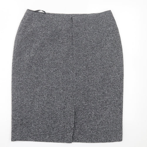 Principles Womens Grey Polyester A-Line Skirt Size 14 Zip