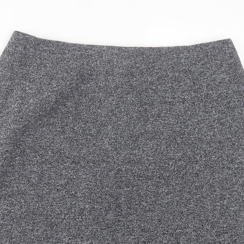 Principles Womens Grey Polyester A-Line Skirt Size 14 Zip