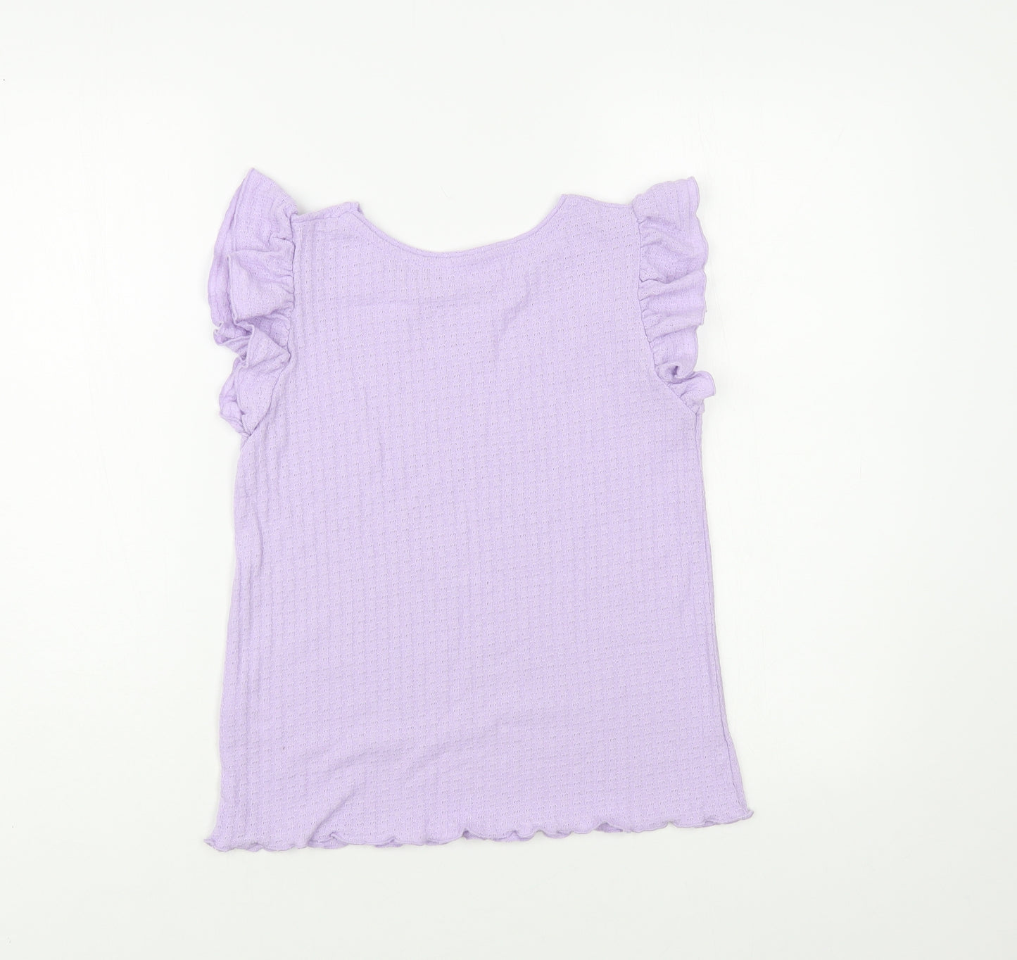 Dunnes Stores Womens Purple Polyester Basic T-Shirt Size S Crew Neck