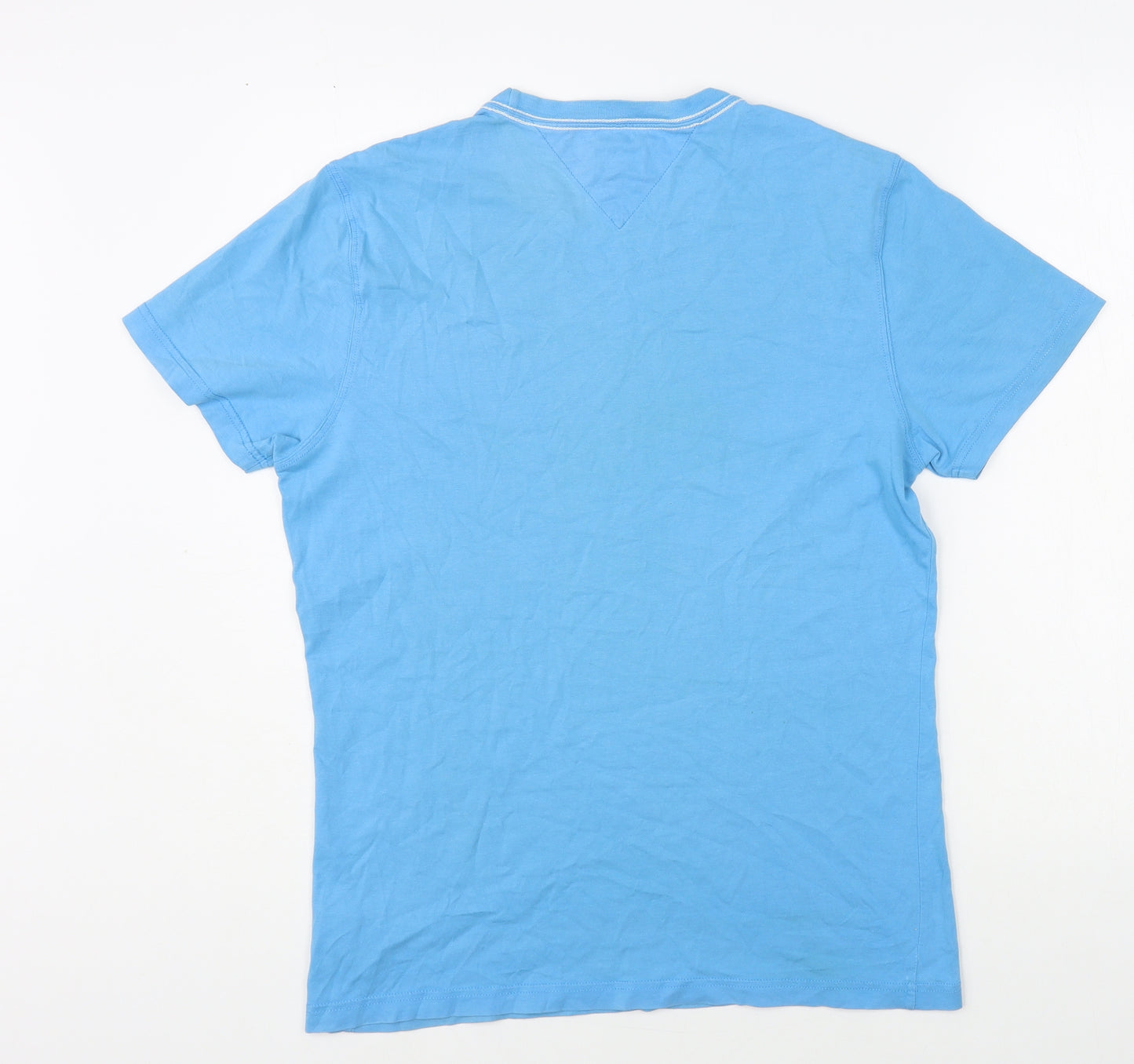 Hilfiger Denim Mens Blue Cotton T-Shirt Size M Crew Neck