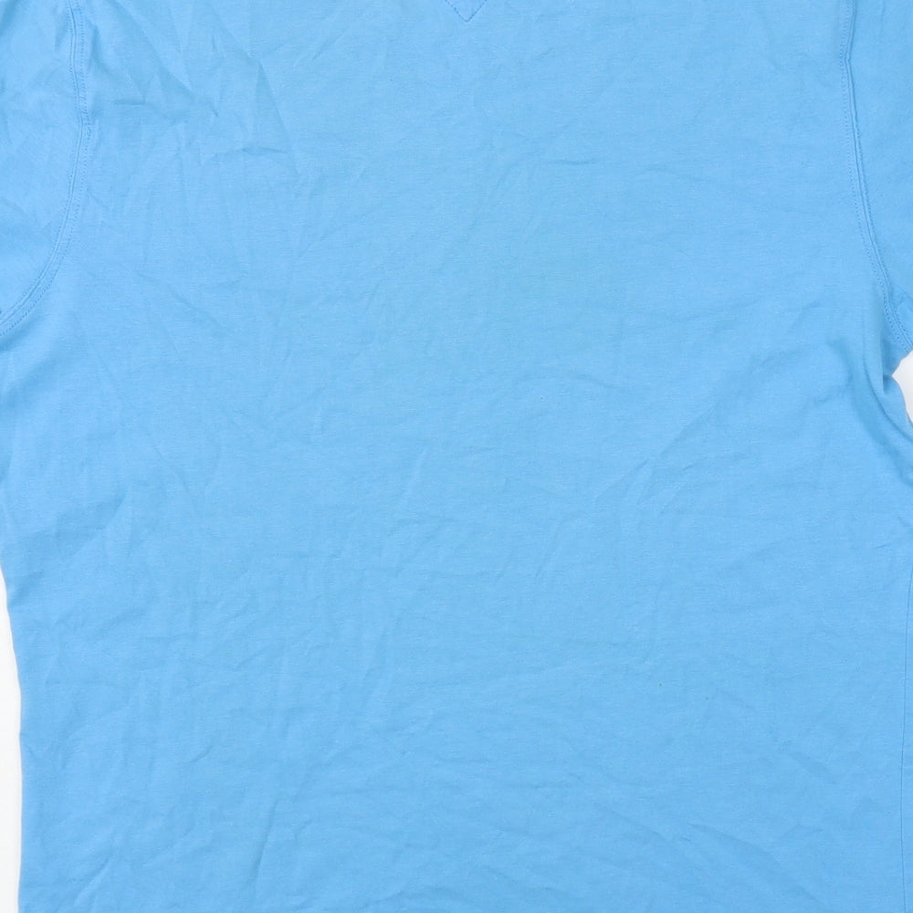 Hilfiger Denim Mens Blue Cotton T-Shirt Size M Crew Neck