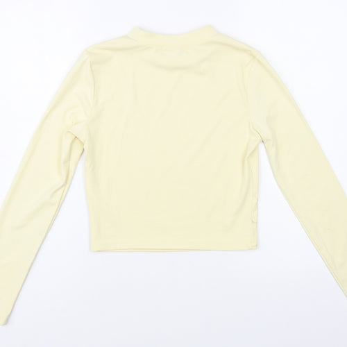 SheIn Womens Beige Polyester Cropped Blouse Size S Mock Neck - Angel