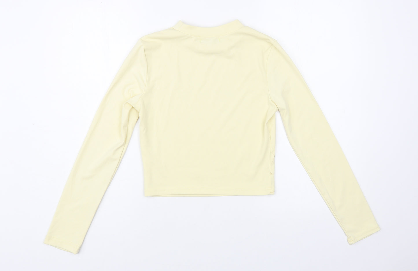 SheIn Womens Beige Polyester Cropped Blouse Size S Mock Neck - Angel