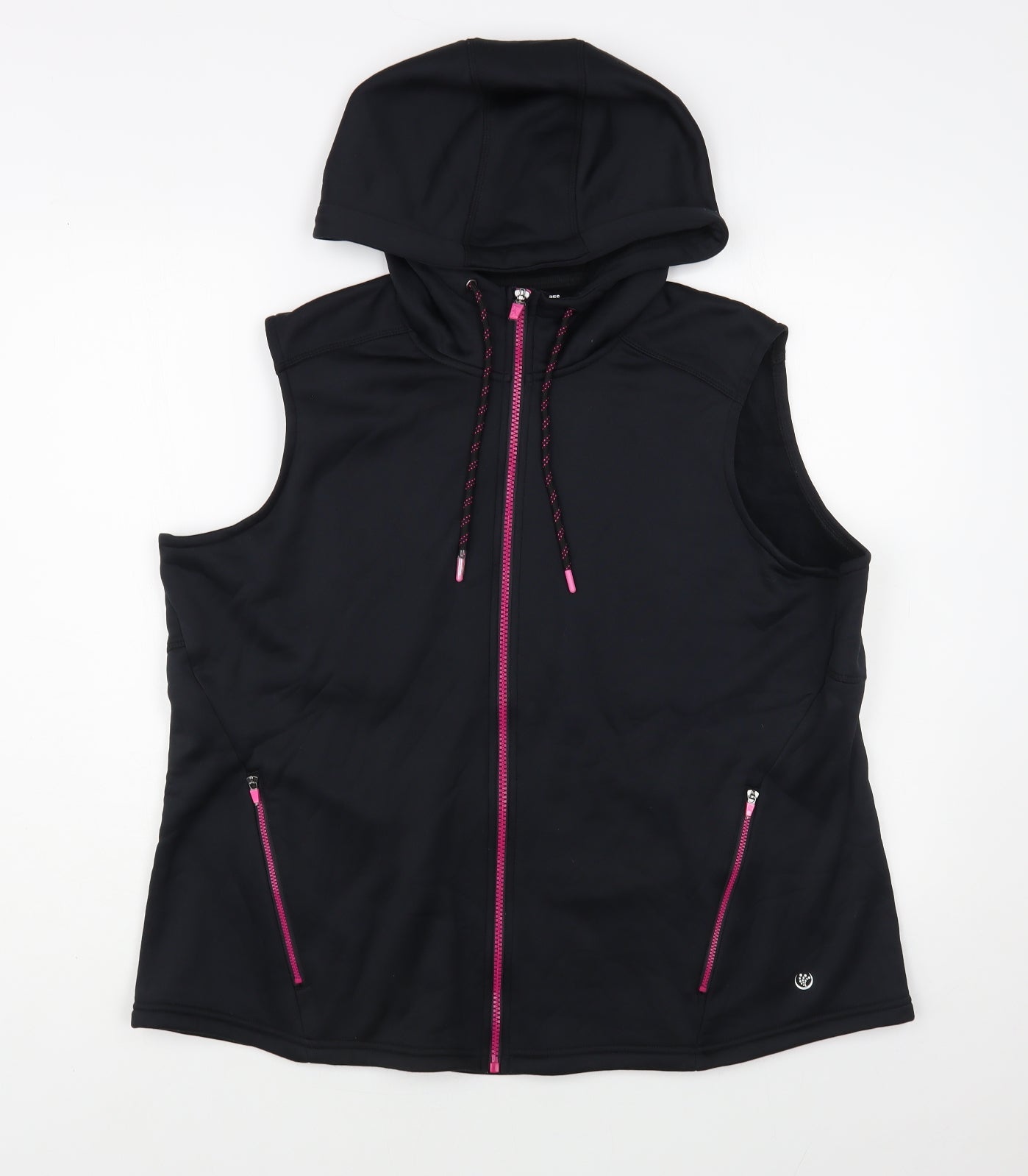 Dunnes Stores Womens Black Polyester Full Zip Hoodie Size XL Zip