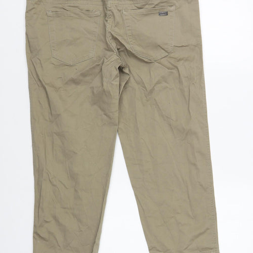 United Colors of Benetton Womens Beige Cotton Cropped Trousers Size S L25 in Regular Button - Maternity