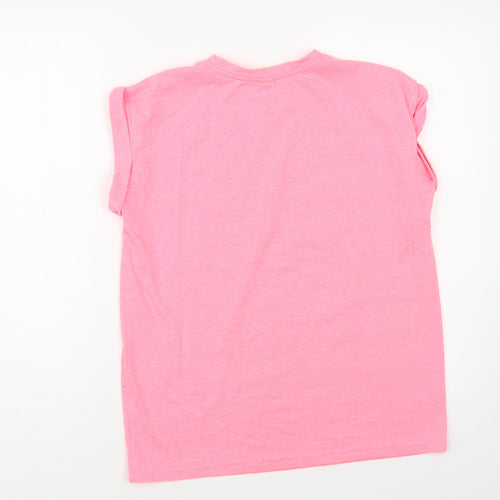 American Authentic Womens Pink Polyester Basic T-Shirt Size S Crew Neck - Vogue
