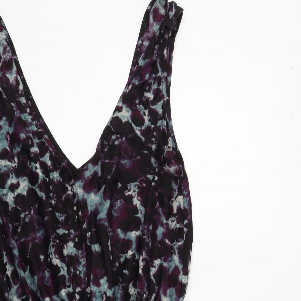 Kimchi Blue Womens Black Animal Print Polyester Playsuit One-Piece Size M Pullover