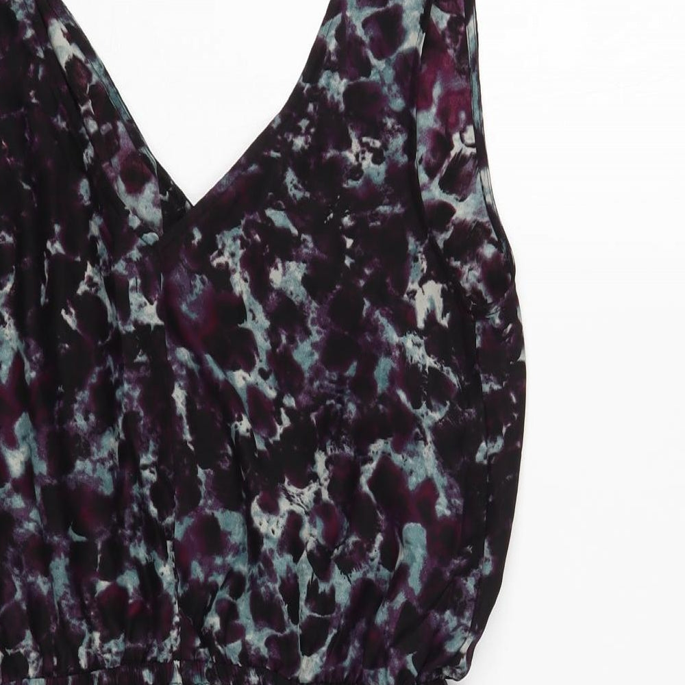 Kimchi Blue Womens Black Animal Print Polyester Playsuit One-Piece Size M Pullover