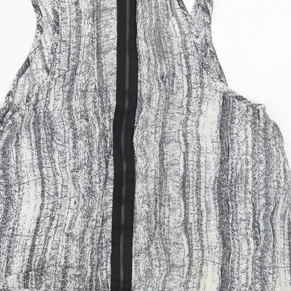 Topshop Womens Grey Viscose Basic Tank Size 10 Scoop Neck