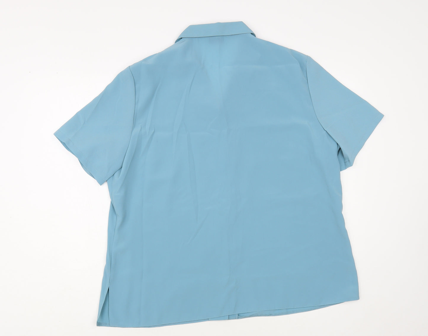 Bonmarché Womens Blue Polyester Basic Button-Up Size 18 Collared