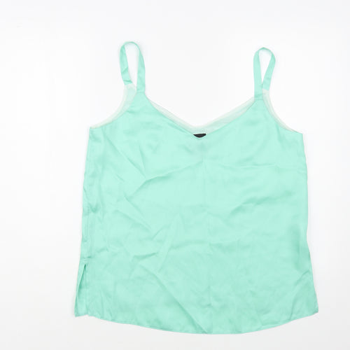 Access Womens Green Polyester Camisole Blouse Size M V-Neck