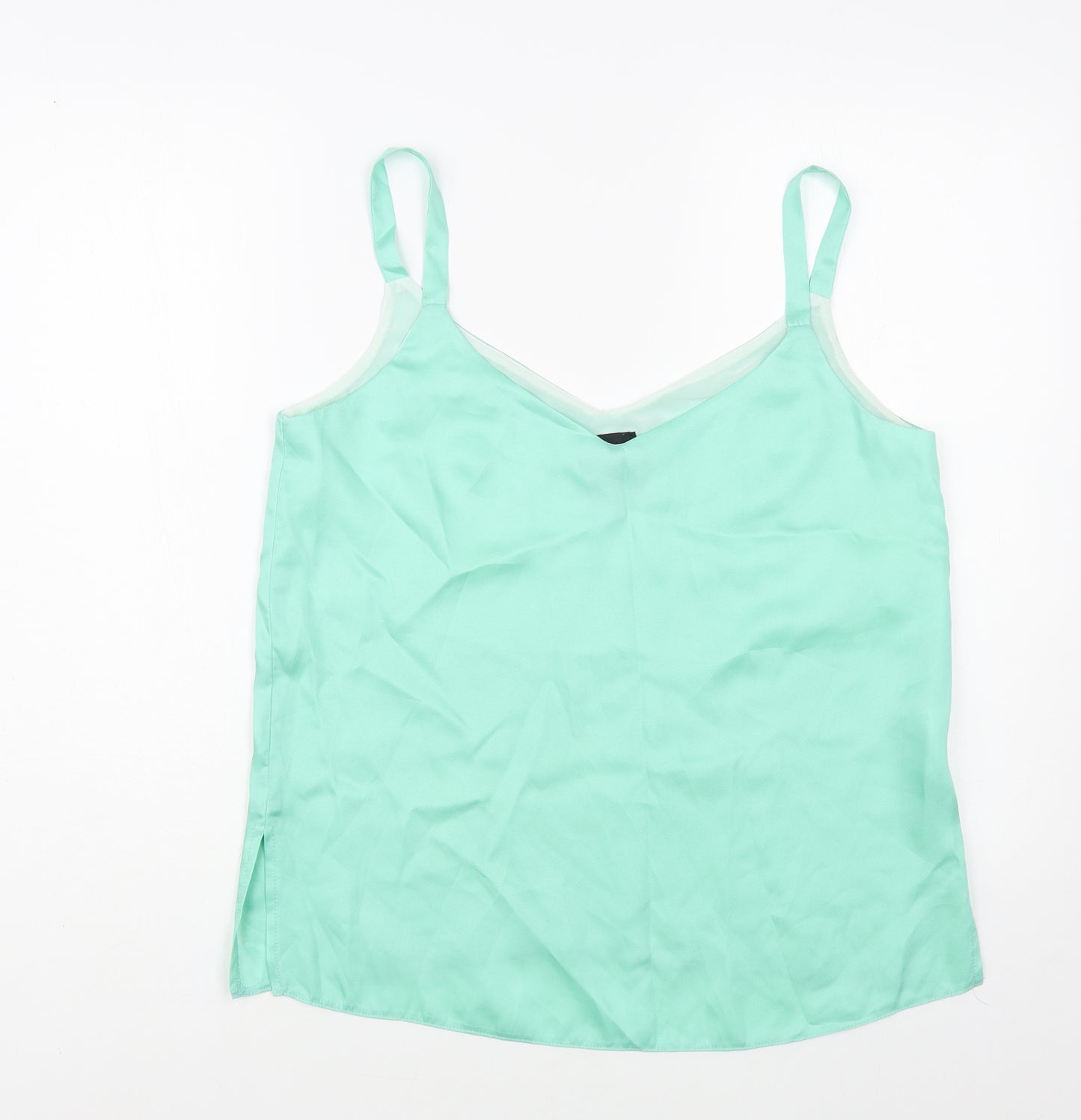 Access Womens Green Polyester Camisole Blouse Size M V-Neck