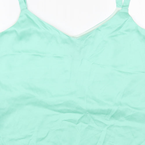 Access Womens Green Polyester Camisole Blouse Size M V-Neck