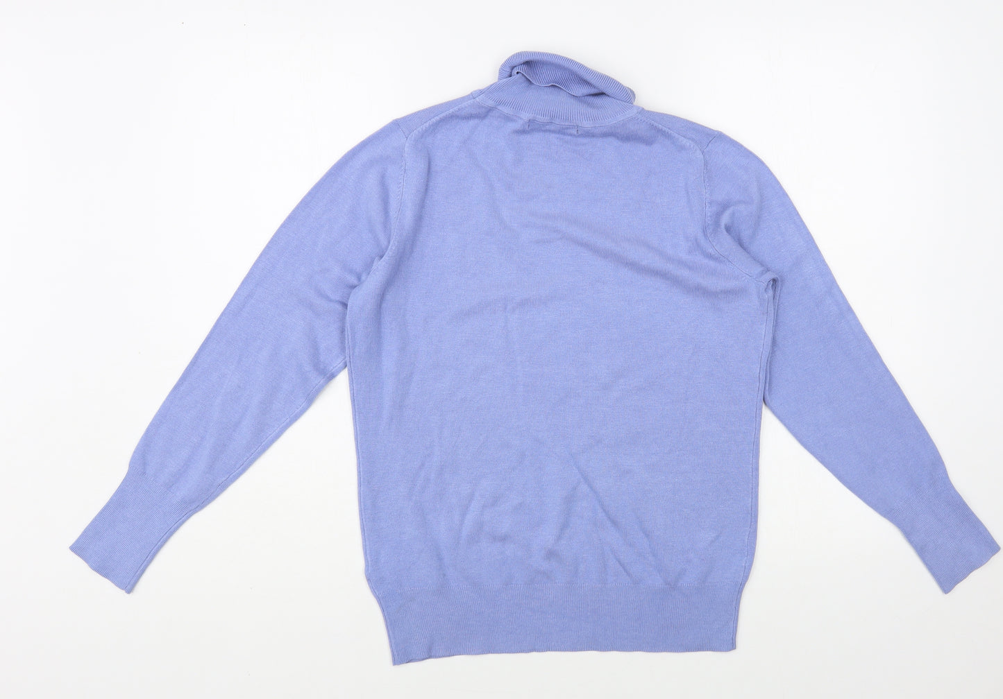 Dunnes Stores Womens Blue Roll Neck Viscose Pullover Jumper Size M
