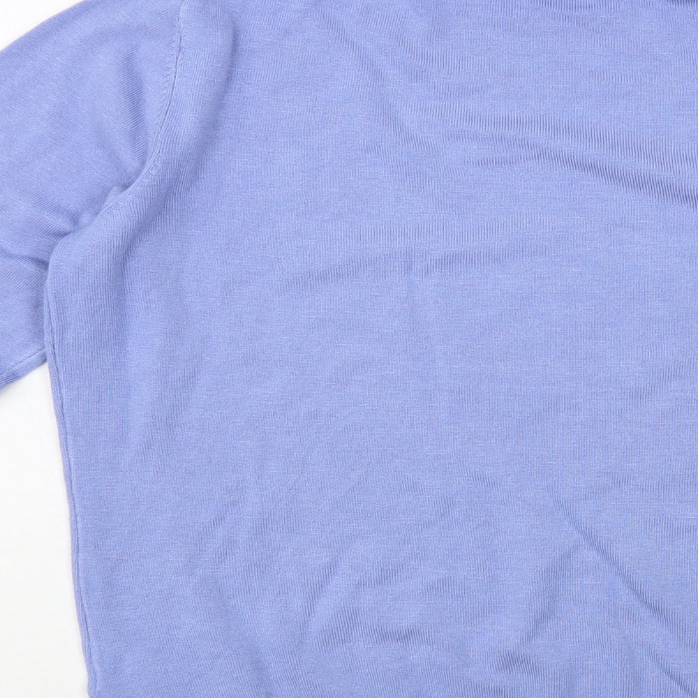 Dunnes Stores Womens Blue Roll Neck Viscose Pullover Jumper Size M
