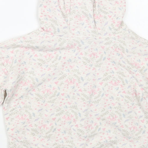 Primark Girls Grey Floral Cotton Pullover Hoodie Size 2-3 Years Pullover - Tres Belle