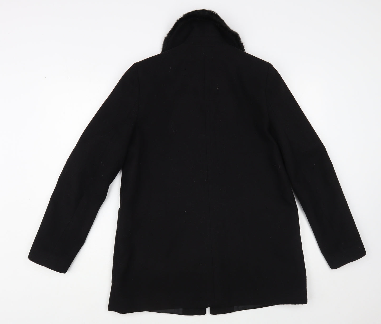 Primark Womens Black Biker Coat Size 8 Zip