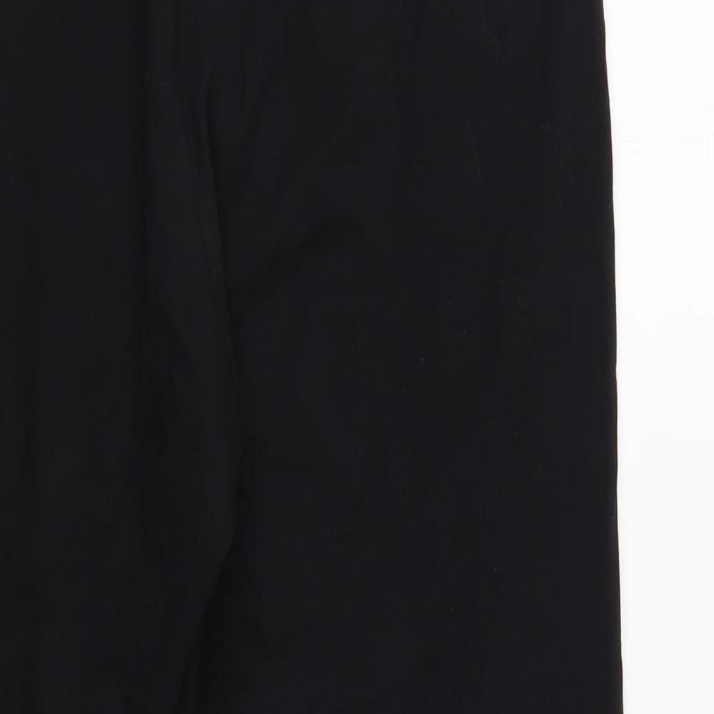 New Look Womens Black Cotton Compression Leggings Size 16 L27 in Regular - Side Stripe
