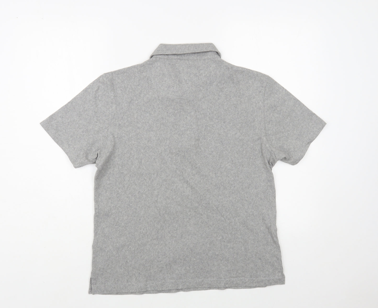 Sunspel Mens Grey Cotton Polo Size S Collared Button