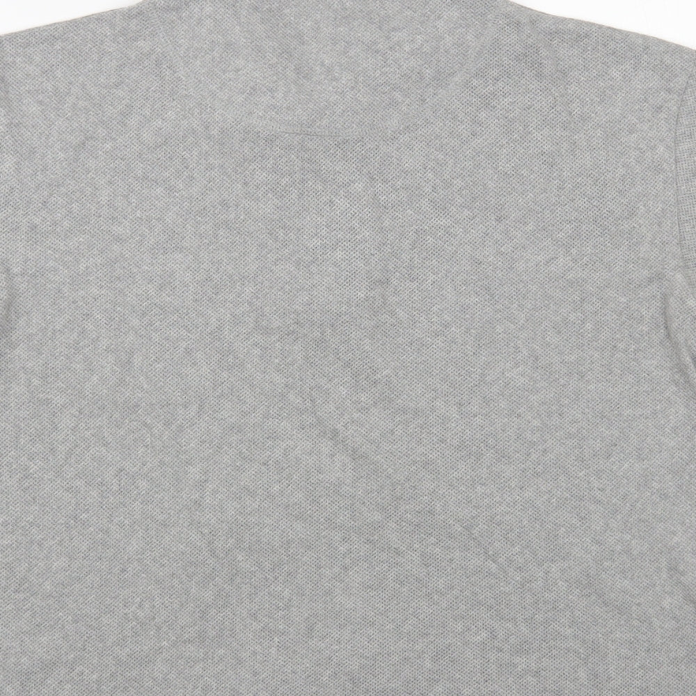 Sunspel Mens Grey Cotton Polo Size S Collared Button