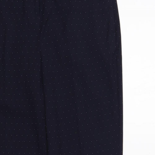 NEXT Womens Blue Polka Dot Polyester Dress Pants Trousers Size 8 L27 in Regular Button