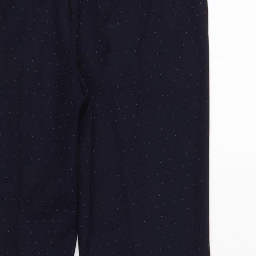 NEXT Womens Blue Polka Dot Polyester Dress Pants Trousers Size 8 L27 in Regular Button