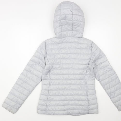 Dunnes Stores Womens Grey Quilted Jacket Size S Zip