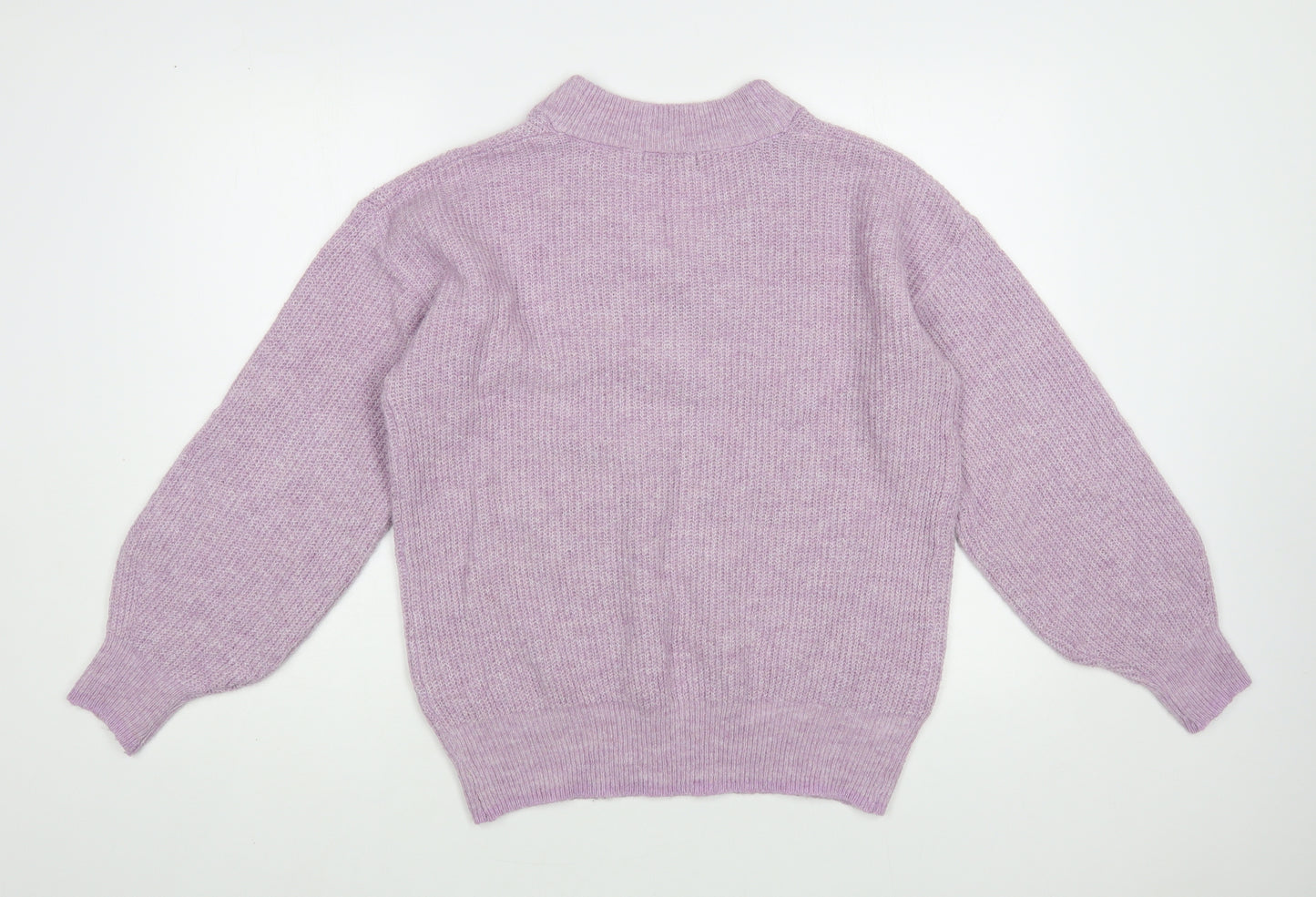 Dunnes Stores Womens Purple V-Neck Polyester Pullover Jumper Size XS