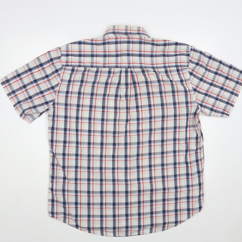 Morley Mens Grey Plaid Cotton Button-Up Size XL Collared Button