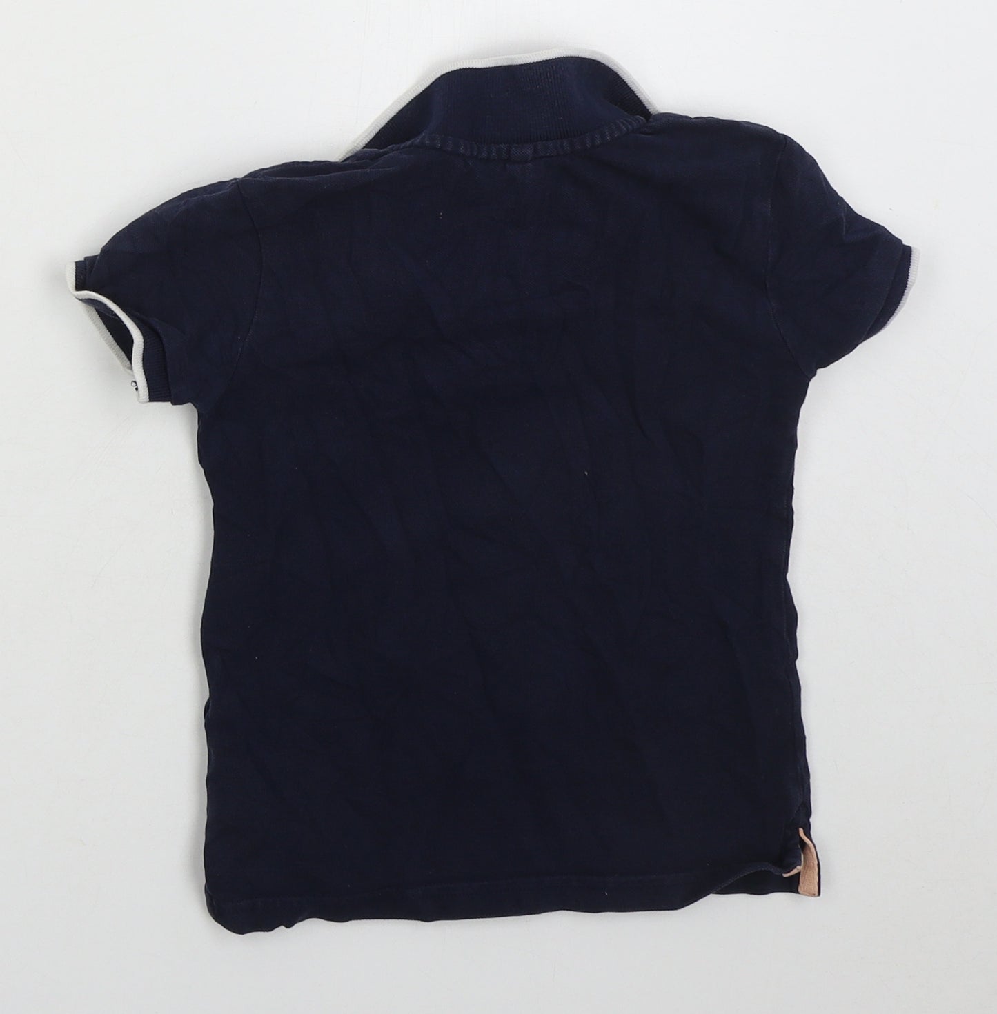 Marks and Spencer Boys Blue Cotton Basic Polo Size 4-5 Years Collared Pullover