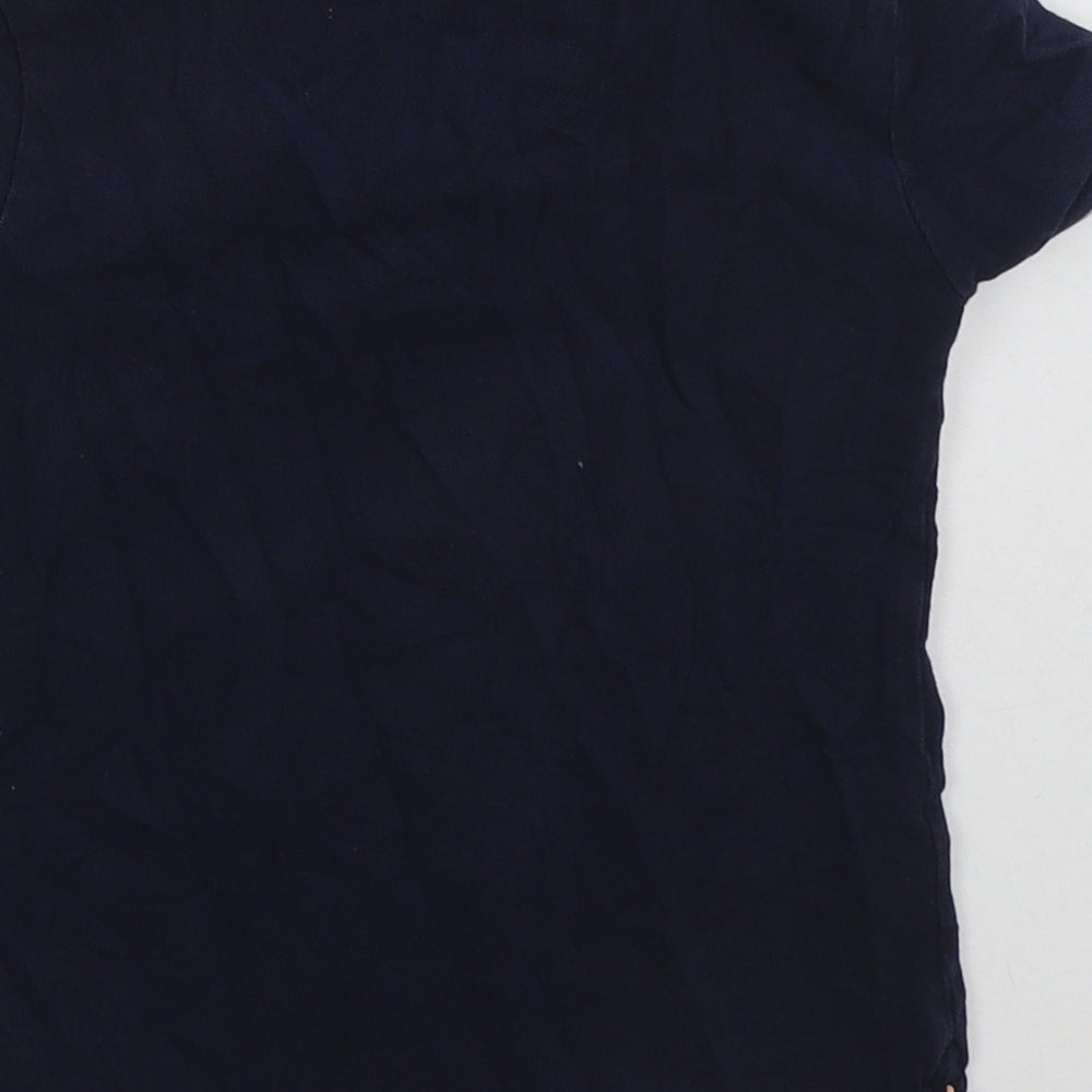 Marks and Spencer Boys Blue Cotton Basic Polo Size 4-5 Years Collared Pullover