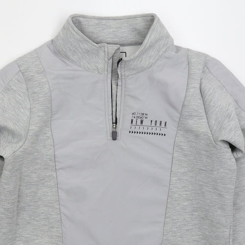 Matalan Boys Grey Cotton Pullover Sweatshirt Size 13 Years Zip